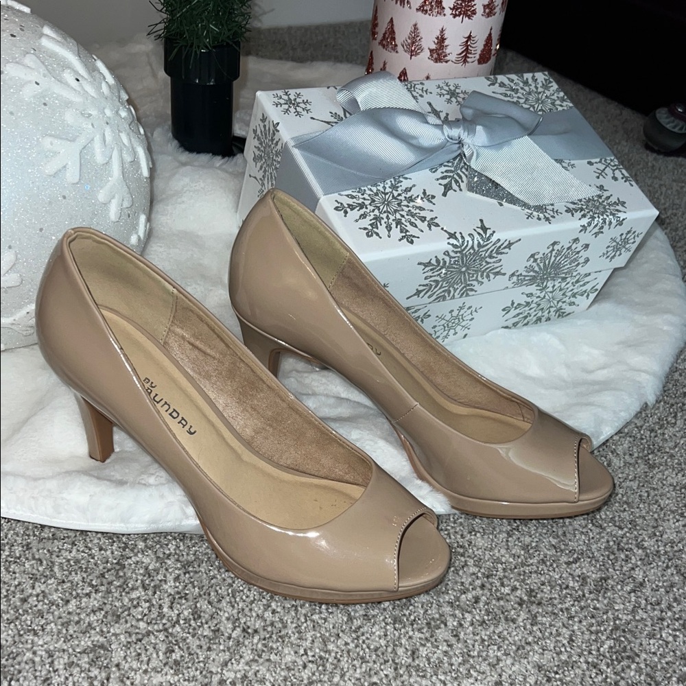 Women's Nude Peep Toe Heels